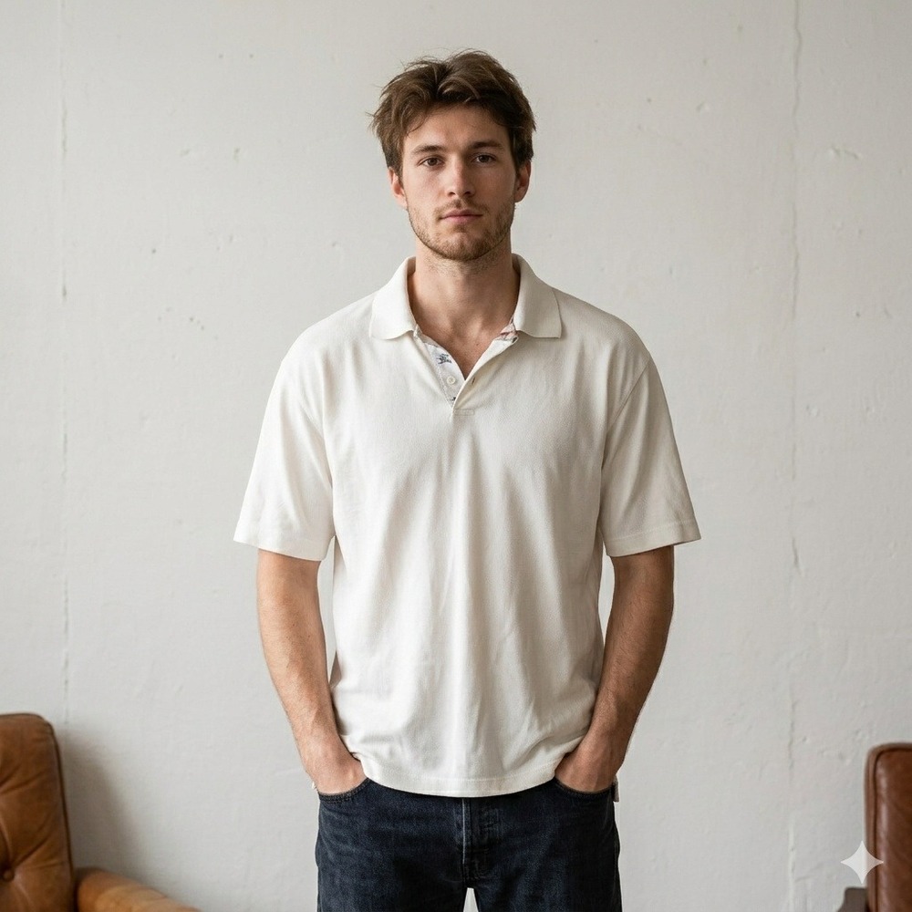 Burberry Golf Polo Shirt Mens Medium White Nova Check‎ Trim Polo Old Money